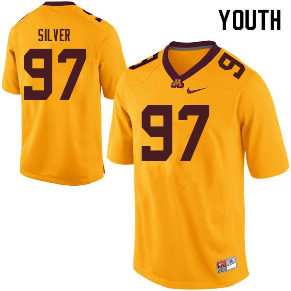 Youth #97 Royal Silver Minnesota Golden Gophers College Football Jerseys Sale-Gold